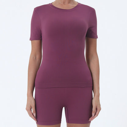 Summer Women's Yoga Clothes Suit Slim T-shirt Butt-lift Underwear