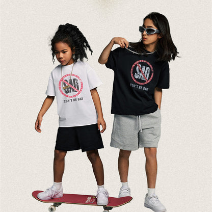 Sun Protection Short Sleeve Middle And Big Children's Hip Hop T-shirt Letter Printing