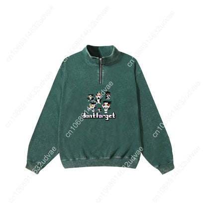 Deltarune Spamton Undertale Retro Sweatshirt Man Woman Teenager Vintage Pullover Half Zipper Sweat Shirt Custom Sleeved Tshirt