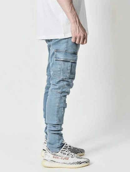 New Skinny Jeans With Side Pockets And Feet For Men